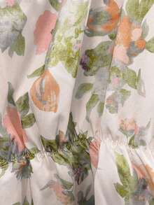 INAWLY Women's Allover Floral Print Sleeveless Peplum Hem Top - Pink - View 3