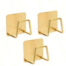 2 Packs Golden Adhesive Sponge Holders, Stainless Steel Dish Sponge Holders For Sink Soap Sponges Rack Hanger Kitchen Accessories - Gold - View 2