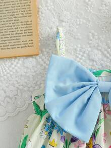 SHEIN Đầm midi không tay thời trang, thanh lịch, dễ thương cho bé gái, chất liệu vải dệt thoải mái với họa tiết bướm 3D cỡ lớn, hàng mới về mùa xuân/hè, thích hợp cho tiệc sinh nhật, mặc hàng ngày, đi nghỉ mát. - Nhiều màu - Xem 5