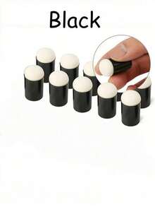 5/6/10/20pcs Craft Finger Sponge Applicator Drawing Project Finger Painting Sponge Set For Card Making, Painting, Stamping, Ink,Back To School,School Supplies - Black - View 18