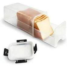 1pc Sealed Bread Box - Transparent Plastic Food Storage Container With Divider, Reusable Rectangular Meal Prep Container, Essential For Kitchen Organization, Clear Design - Multicolor - View 4