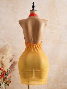 Swim SXY Áo khoác ngoài không tay cổ xếp ly màu đỏ cam ombre 2026SS, phong cách thường ngày cho tiệc bể bơi, kỳ nghỉ, đi biển. - Nhiều màu - Xem 6