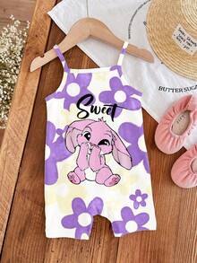 Áo liền quần cho bé gái hình thỏ xanh hoạt hình dễ thương Kawaii Lulu, họa tiết Stitch, kiểu vũ công ba lê, hoa tím chuyển sắc, phong cách Chill Chill, họa tiết đồ họa cho bé và trẻ em, áo liền quần dây đeo thoải mái phù hợp cho mùa xuân/hè, trang phục mùa hè dễ thương, đồ dùng mùa hè cho trẻ em, đồ đi chơi mùa hè, phong cách Hàn Quốc, thoải mái dễ chịu, trẻ em sành điệu, Y2K, Kawaii, dự tiệc, hàng ngày, kỳ nghỉ, dễ thương, thoải mái, phong cách Cottagecore, thường ngày cuối tuần, đi chơi gia đình, trang phục chụp ảnh. - Nhiều màu - Xem 6