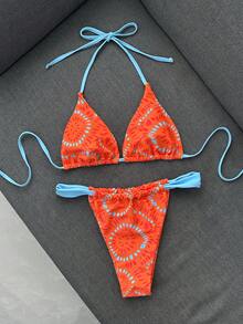 Swim Vcay Bộ bikini hai mảnh gợi cảm dành cho nữ, kiểu dây mảnh, cổ yếm, thích hợp cho kỳ nghỉ hè, đi biển. - Nhiều màu - Xem 1
