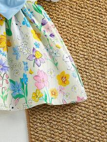 SHEIN Đầm midi không tay thời trang, thanh lịch, dễ thương cho bé gái, chất liệu vải dệt thoải mái với họa tiết bướm 3D cỡ lớn, hàng mới về mùa xuân/hè, thích hợp cho tiệc sinh nhật, mặc hàng ngày, đi nghỉ mát. - Nhiều màu - Xem 3
