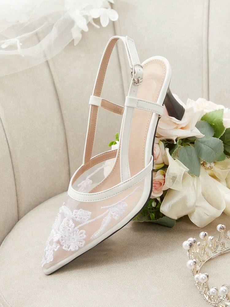 CUCCOO HITCHD Women Shoes Pointed Rhinestones Thin Heel High Heel Medium Heel Elegant Casual Simple Wedding Comfortable Portable Foot Set Workplace Commuter Elegant Fashion Women's High Heel Shoes High Heel Dating Elegant Wear Workplace Wear Formal Settings Wedding Shoes Summer Shoes Bride Shoes