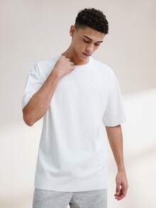Driftmere Men's Lightweight Breathable T-Shirt, Polyester Slim Fit Short Sleeve Casual Sports Top, Summer - White - View 1