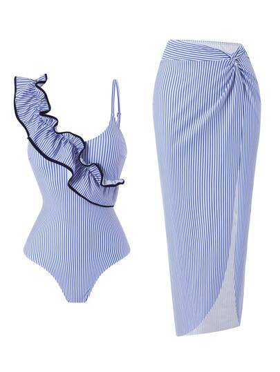 Swim Oasis Nouveau Ensemble Combinaison Rayée Une-Pièce pour Femmes