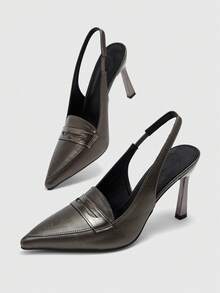 CUCCOO BIZCHIC Women's Pointed Toe Elegant Versatile High Heel Pumps For Daily Commute - Grey - View 6