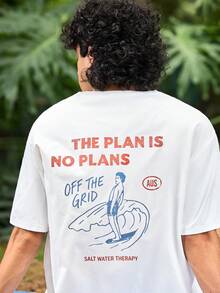 Whitmere Camiseta de manga corta casual de playa con estampado de elementos, adecuada para el verano, cómoda y transpirable, de moda líder para hombres - Blanco - Ver 8