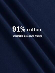 SHEIN SXY Quần lửng ống rộng màu xanh hải quân, chất liệu 97% cotton, xẻ gấu, thích hợp cho mùa hè. - Màu xanh hải quân - Xem 4