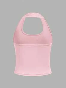 SHEIN Girlism 6 chiếc áo tank top thể thao ôm sát cho bé gái tuổi teen, nhiều màu sắc, kiểu dáng racerback cơ bản. - Nhiều màu - Xem 12