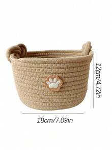 1PC Foldable Washable Woven Multi-Functional Pet Storage Basket For Desktop Toiletry Toy Clothing Home Organization Pet Clothes Room Clutter Toys Storage - Multicolor - View 2