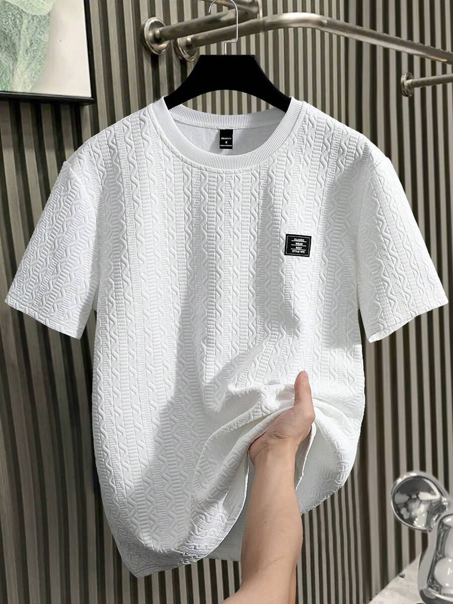 Manfinity Homme 男士针织休闲T恤,面料柔软舒适,适合日常外出、朋友聚会和居家穿着。也是送给男友或丈夫的理想礼物。 - 白色 - 查看 1