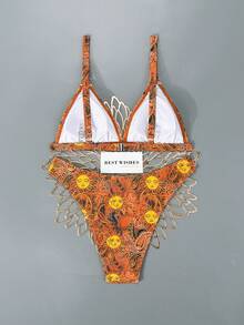Swim Mod 2026 Spring/Summer New Sexy Siren Gorgeous Sensual Facial Print Bikini Two Pieces Swimwear - Multicolor - View 4