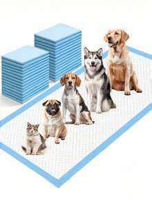 1SET 100PCS Super Absorbent Puppy Pee Pads - Leak Proof Quick Dry Dog Training Mats For Cat Urination, Disposable Thickened Pet Toilet Pads - Blue and White - View 9