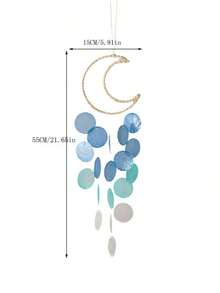 Moon Shell Wind Chime Dream Catching Net Wind Chime Room Balcony Wall Decoration Pendant Aerial Hanging Decoration,Home Decor ,Room Decor,Wall Decor Gifts Birthday Graduation - Multicolor - View 2