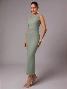 Silquee Women's Solid Color Elegant Waist Cinched Long Party Dress,Dresses For Women Summer - Mint Green - View 5