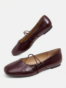 CUCCOO CURVES Zapatos planos de ajuste ancho para mujer con horma ancha - Burdeos - Ver 10