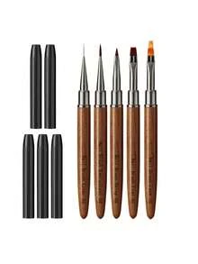 1 件/1 套檀木柄美甲笔 – 日式美甲工具，适用于细节描绘、塑形和勾勒线条 - 棕色 - 查看 23
