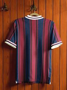 Aesthetic Post 男士字母条纹短袖休闲Polo衫 - 彩色 - 查看 7