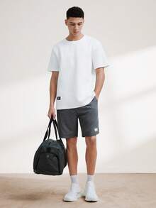 Men's Casual Versatile Solid Color Textured Short Sleeve T-Shirt Men T Shirts Men Clothing Men T Shirt Co Ords Gym Sport Workout - White - View 3