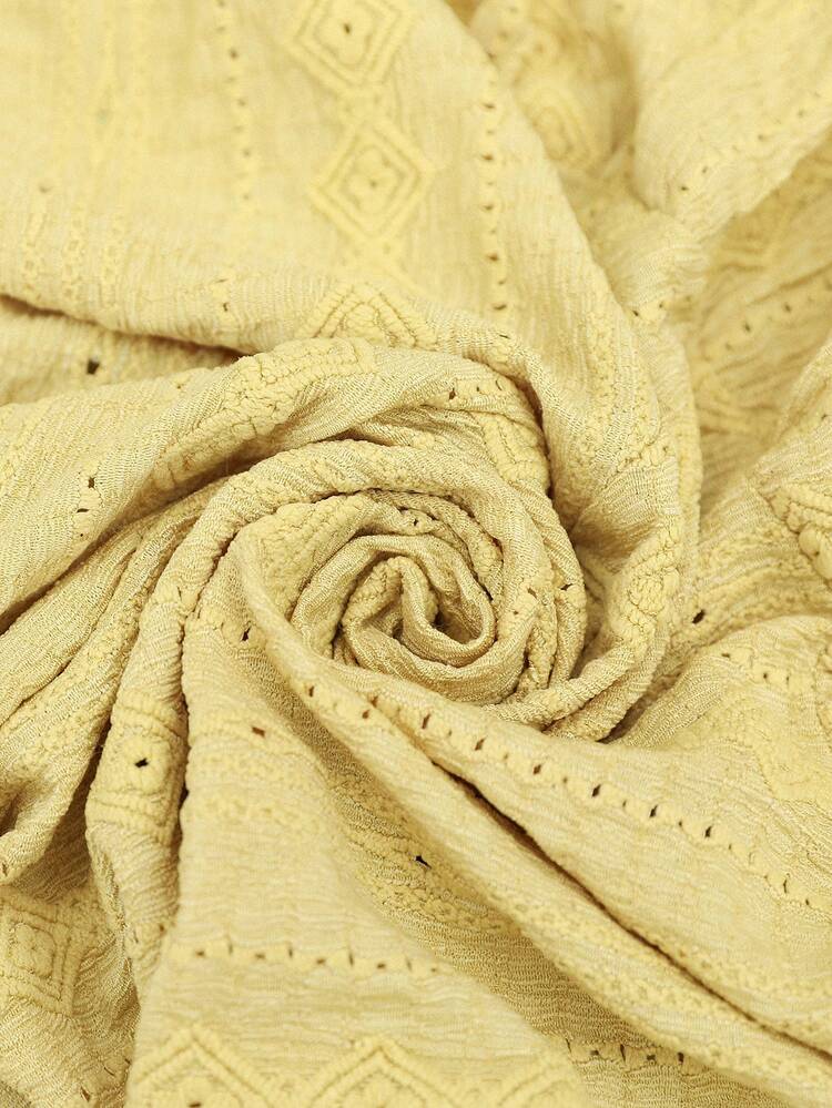 Plus Size Women Textured Fabric Ruffle Hem Dress