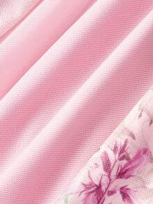 SHEIN MOD 大码女士浪漫碎花撞色连衣裙，适合度假、约会 - 彩色 - 查看 5