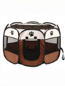 1pc Portable Foldable Pet Fence, Breathable Printed Pet Nest Pet Delivery Room, Suitable For Small Dogs, Cats And Rabbits To Exercise Pet Tents For Indoor And Outdoor Use - Multicolor - View 8