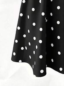 Pariaura Vestido de tirantes finos con lunares amarillos para mujer, diseño de recogido en el busto que aporta suavidad, falda holgada adecuada para salidas, citas, playa, lunares retro lindos y frescos. Vestido de verano, atuendo para citas, vestido de playa, vestido de tirantes finos dulce, uso casual diario - Negro - View 7