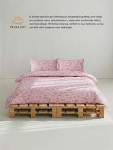 Veyra Day Bộ chăn ga gối 2/3 món 100% polyester (Vỏ chăn + 1/2 vỏ gối, không bao gồm chăn bông), Bộ sưu tập chăn ga gối polyester hiện đại dùng được cả bốn mùa - Nhiều màu - Xem 1