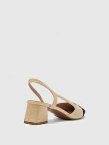 CUCCOO BIZCHIC Women's Pointed Toe Contrast Color Everyday Fashionable High Heels Valentine's Day Spring Shoes - Huangxing - View 5