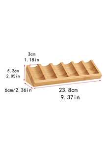 Cirelle 1pc Bamboo Essential Oil Display Rack – 6 Grid Wooden Storage Stand For Serum, Desktop Organizer For Home, Spa, Salon - multicolor - View 6