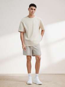 Driftmere Men Summer Solid Color Round Neck Knitted Casual Short Sleeve T-Shirt, 3pcs - Black - View 10