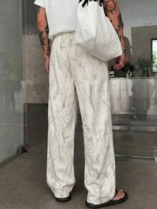 STEELVANCE Men's Tie-Dye Drawstring Waist Pocket Casual Pants - Apricot - View 2