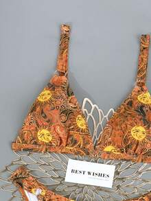 Swim Mod 2026 Spring/Summer New Sexy Siren Gorgeous Sensual Facial Print Bikini Two Pieces Swimwear - Multicolor - View 6