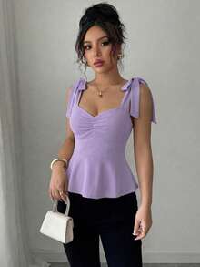 Camiseta de mujer elegante y romántica - Púrpura malva - Ver 7