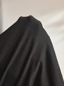 Ocili 女士休闲纯色拼接口袋短袖宽松连衣裙，夏季家居服 - 黑色 - 查看 7