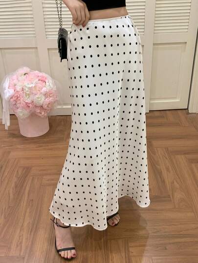 DAZY Casual elegante rok met stippen voor dames, lente en zomer