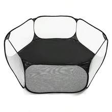 Small Animal Cat Hamster Rabbit Hedgehog Pet Game Fence Six-Sided Net, Portable And Foldable, Suitable For Outdoor And Indoor - Black - View 5