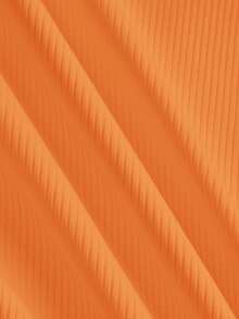 Slaydiva Women Light Orange Ribbed V-Neck Racerback Gathered Tank Top,Summer Casual Vacation Versatile Basic Solid Sleeveless Top For Dates,Party,Yoga,Beach-D - Burnt Orange - View 6