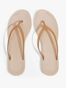 Grefit Spring And Summer New Round Toe Flat Bottom Casual Vacation Simple Brown Flat Sandals Slippers Women's Flip-Flops - Coffee Brown - View 5