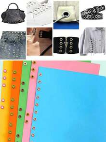 1PC One-Piece Pressure Clamp With Metal Guard Ring, DIY Leather Shoe Strap Perforation Guard Ring, Round Hole Eyelet Rivets, Sliding Paper Ear Ring Card Label, Multi-Functional A4 Paper Punching & Binding Tool For Office Hanging And Rope Threading - A - View 5