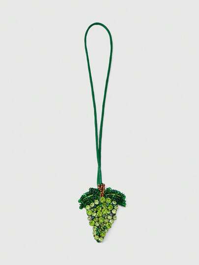 ROMWE Kawaii A Bohemian Handmade Beaded Crystal Grape Bag Pendant, Suitable For Holiday Straw Woven Bags And Tote Bags.