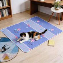 1pc Cute Cartoon Pattern Pet Waterproof Urine Pad, Breathable Lightweight Washable Mat For Small Pets, Suitable For AllSeasons,Random Pattern Cutting, Not Machine Washable, Bottom Not Waterproof - Polka dot mushroom - View 2
