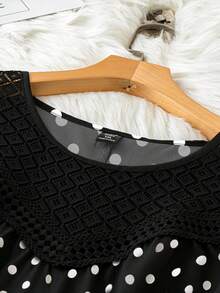 SHEIN LUNE Plus Size Women Polka Dot Print Round Neck Casual Tank Top - Multicolor - View 4