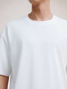 Driftmere Men's Lightweight Breathable T-Shirt, Polyester Slim Fit Short Sleeve Casual Sports Top, Summer - White - View 5