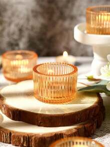 4 Packs Clear Glass Votive Candle Holders, Vintage Candle Holder For Floating Candle, Tealight Candle Holder For Table Centerpieces Home Bridal Shower Birthday Christmas Wedding Party Table Decoration, Gifts - multicolor - View 6