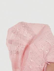 MOD Kleid mit Blumenstickerei, Rüschen, - Pink - Übersicht 3