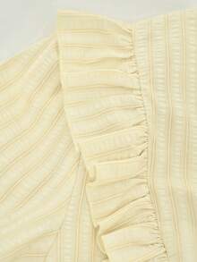 SoleilVie Women's Asymmetric Cross Front Petal Sleeve Blouse - Yellow - View 8